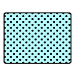 Polka Dots - Black on Celeste Cyan Double Sided Fleece Blanket (Small) (Two Sides)