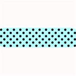 Polka Dots - Black on Celeste Cyan Medium Bar Mat