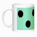 Polka Dots - Black on Celeste Cyan Night Luminous Mug