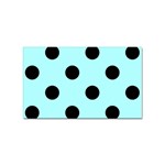 Polka Dots - Black on Celeste Cyan Sticker Rectangular (100 pack)