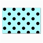 Polka Dots - Black on Celeste Cyan Postcard 4 x 6  (Pkg of 10)