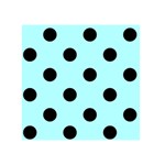 Polka Dots - Black on Celeste Cyan Greeting Card 5  x 7 