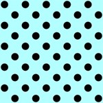 Polka Dots - Black on Celeste Cyan ScrapBook Page 12  x 12 