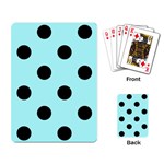 Polka Dots - Black on Celeste Cyan Playing Cards Single Design
