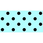 Polka Dots - Black on Celeste Cyan YOU ARE INVITED 3D Greeting Card (8x4)