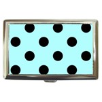 Polka Dots - Black on Celeste Cyan Cigarette Money Case