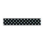 Polka Dots - Celeste Cyan on Black Flano Scarf (Mini)