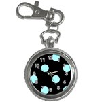 Polka Dots - Celeste Cyan on Black Key Chain Watch