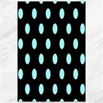 Polka Dots - Celeste Cyan on Black Canvas 12  x 18 
