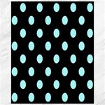 Polka Dots - Celeste Cyan on Black Canvas 16  x 20 