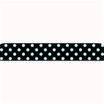 Polka Dots - Celeste Cyan on Black Small Bar Mat