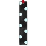 Polka Dots - Celeste Cyan on Black Large Book Mark