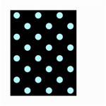 Polka Dots - Celeste Cyan on Black Small Garden Flag (Two Sides)