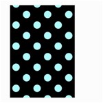 Polka Dots - Celeste Cyan on Black Large Garden Flag (Two Sides)