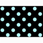 Polka Dots - Celeste Cyan on Black 5  x 7  Photo Cards