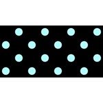 Polka Dots - Celeste Cyan on Black YOU ARE INVITED 3D Greeting Card (8x4)