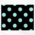 Polka Dots - Celeste Cyan on Black Jigsaw Puzzle (Rectangular)