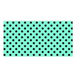 Polka Dots - Black on Aquamarine Satin Shawl