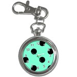Polka Dots - Black on Aquamarine Key Chain Watch