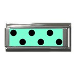 Polka Dots - Black on Aquamarine Superlink Italian Charm (9mm)