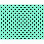 Polka Dots - Black on Aquamarine Collage 11  x 14 