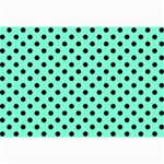 Polka Dots - Black on Aquamarine Collage 12  x 18 