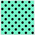 Polka Dots - Black on Aquamarine Canvas 12  x 12 