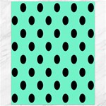 Polka Dots - Black on Aquamarine Canvas 16  x 20 