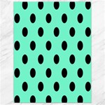 Polka Dots - Black on Aquamarine Canvas 18  x 24 