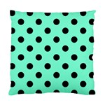 Polka Dots - Black on Aquamarine Standard Cushion Case (One Side)
