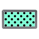 Polka Dots - Black on Aquamarine Memory Card Reader (Mini)