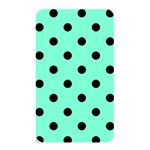 Polka Dots - Black on Aquamarine Memory Card Reader (Rectangular)