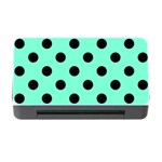 Polka Dots - Black on Aquamarine Memory Card Reader with CF