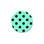 Polka Dots - Black on Aquamarine Golf Ball Marker