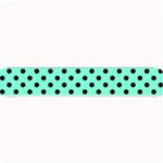 Polka Dots - Black on Aquamarine Small Bar Mat