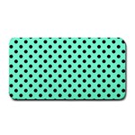 Polka Dots - Black on Aquamarine Medium Bar Mat