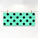 Polka Dots - Black on Aquamarine Hand Towel
