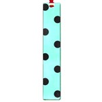 Polka Dots - Black on Aquamarine Large Book Mark