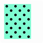 Polka Dots - Black on Aquamarine Small Garden Flag (Two Sides)