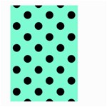 Polka Dots - Black on Aquamarine Large Garden Flag (Two Sides)