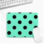 Polka Dots - Black on Aquamarine Small Mousepad