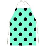 Polka Dots - Black on Aquamarine Full Print Apron