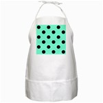 Polka Dots - Black on Aquamarine BBQ Apron