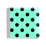 Polka Dots - Black on Aquamarine 4 x 4  Acrylic Photo Block