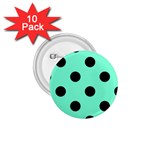 Polka Dots - Black on Aquamarine 1.75  Button (10 pack)