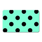 Polka Dots - Black on Aquamarine Magnet (Rectangular)