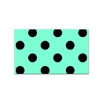 Polka Dots - Black on Aquamarine Sticker Rectangular (100 pack)