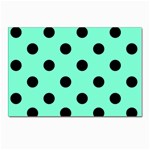 Polka Dots - Black on Aquamarine Postcard 4  x 6 