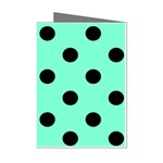 Polka Dots - Black on Aquamarine Mini Greeting Cards (Pkg of 8)