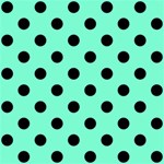 Polka Dots - Black on Aquamarine ScrapBook Page 8  x 8 